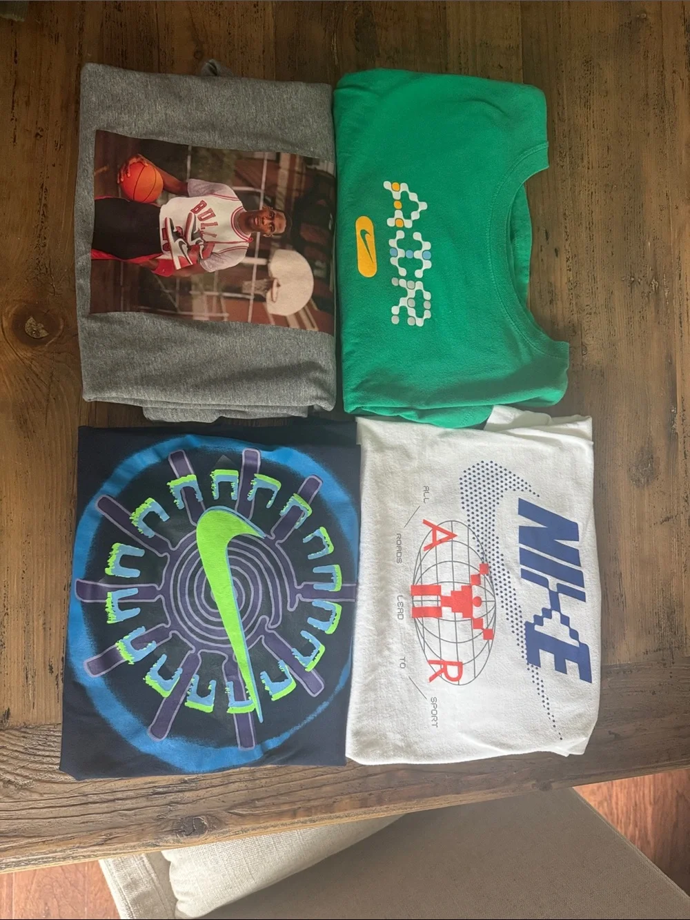 Nike Men’s Short Sleeve Graphic Tee Bundle  - Green, White, Gray & Black